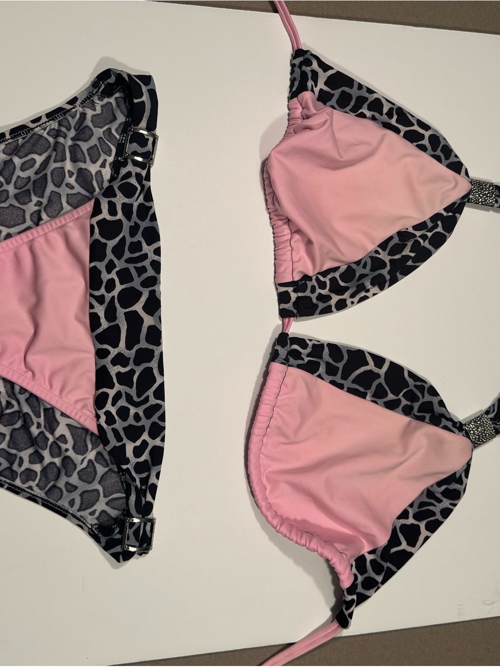 VENUS Pink and Black Animal Print Two-Piece Swim Set